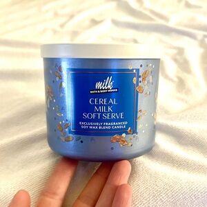 BATH & BODY WORKS MILK COLLAB CEREAL MILK SOFT SERVE 3 WICK CANDLE NEW